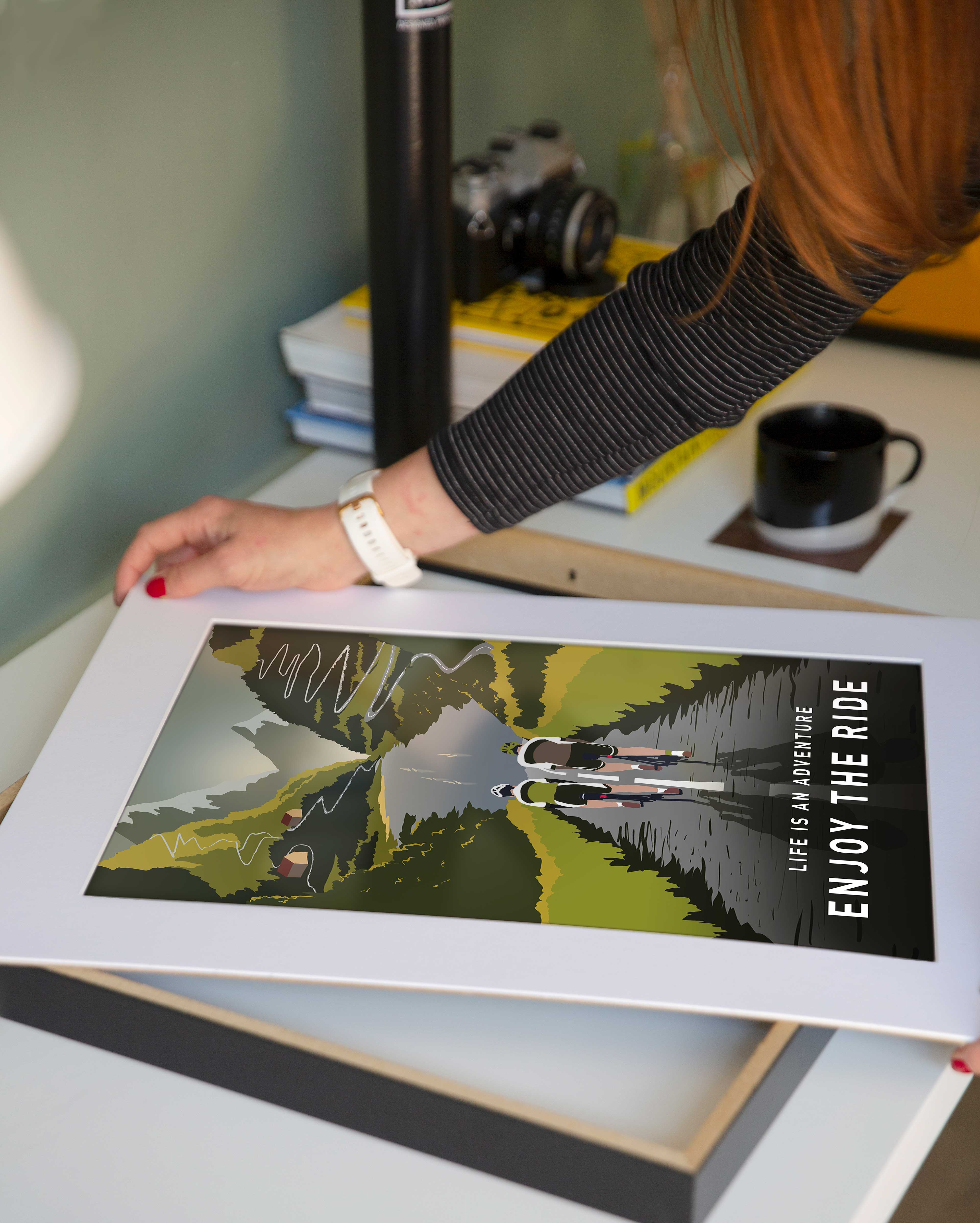 Enjoy The Ride Road Cycling Art Print - Image 4