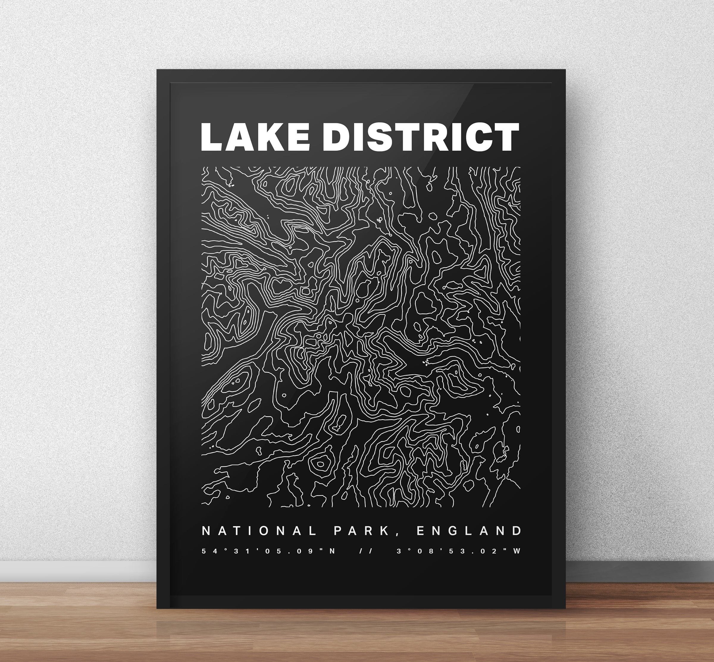 Lake District National Park Contours Art Print - Image 4