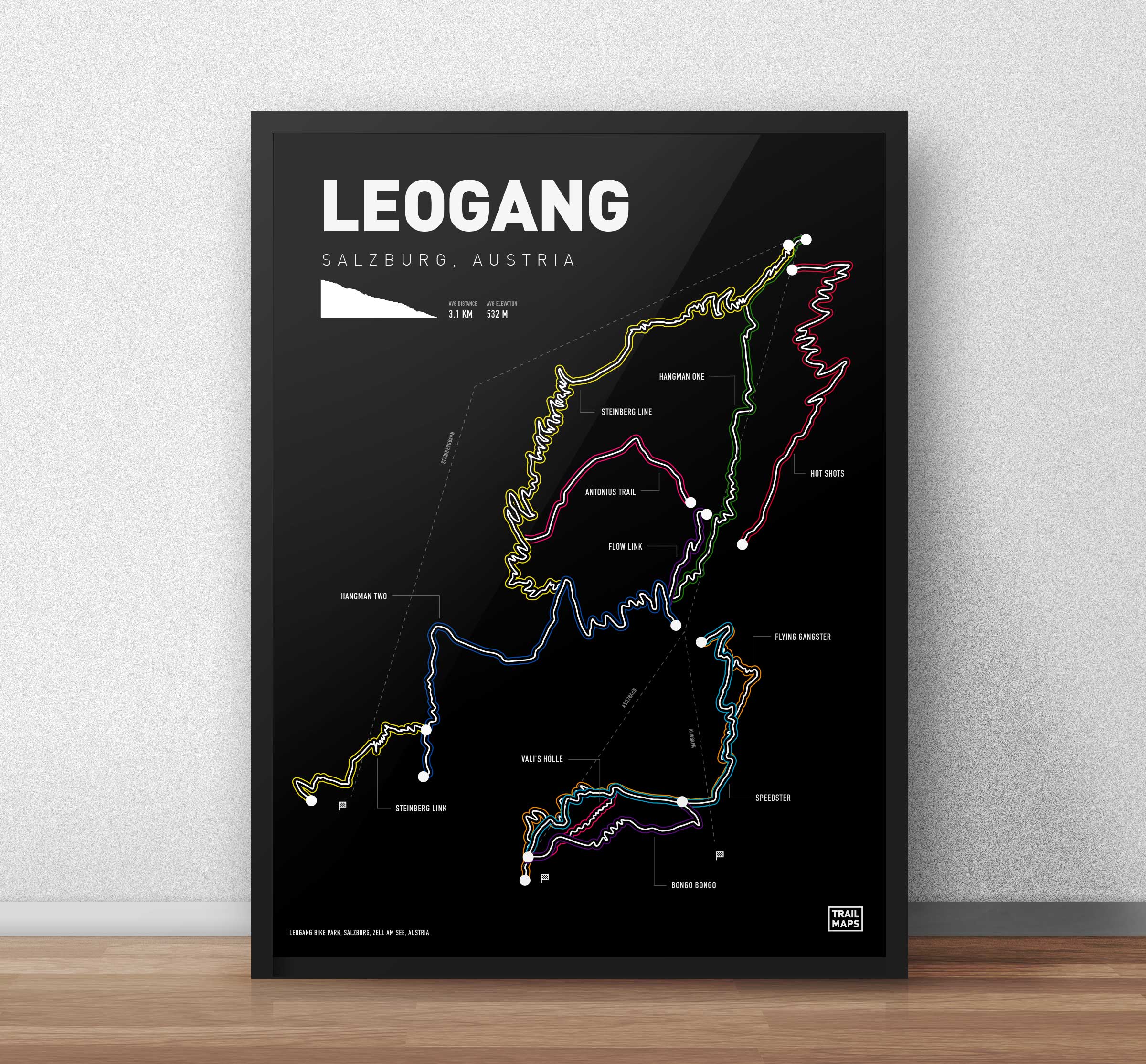 Leogang Saalbach Bike Park Art Print - Image 4