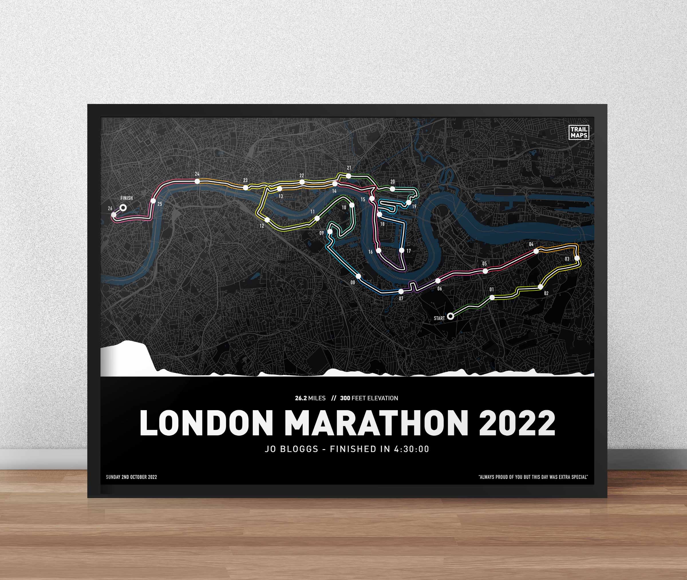 London Marathon 2022 Personalised Art Print - Image 3