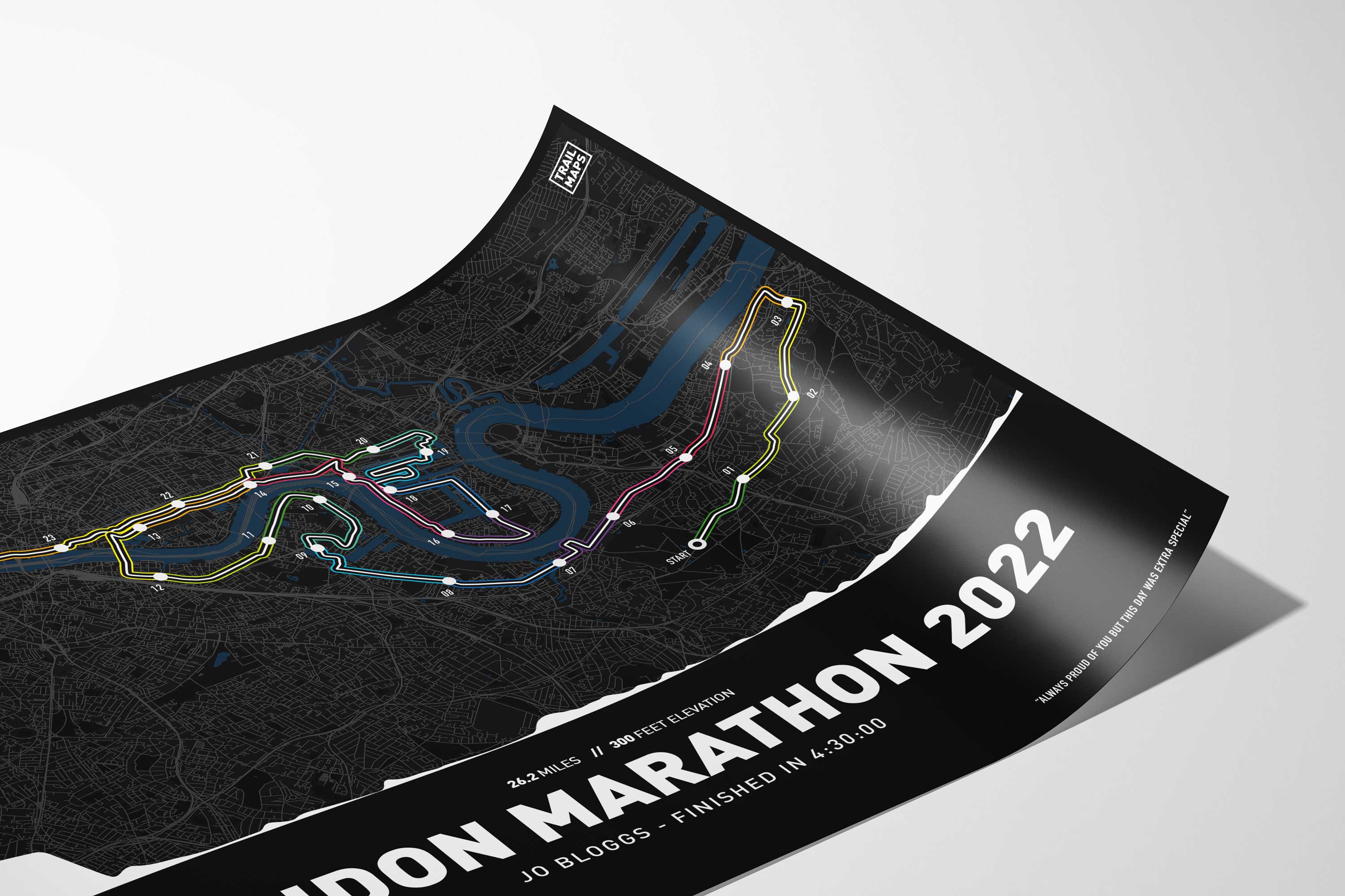 London Marathon 2022 Personalised Art Print - Image 4