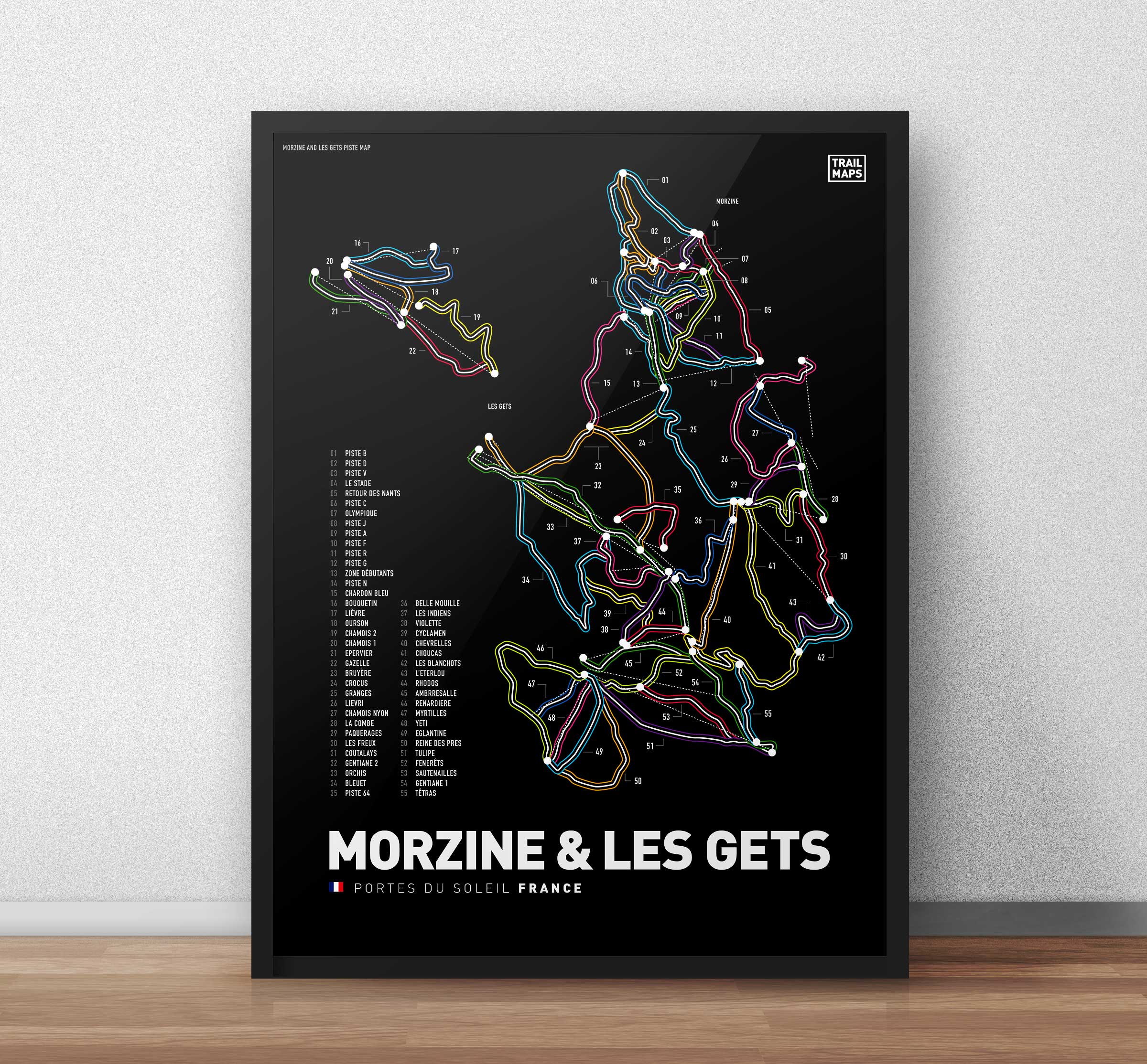 Morzine and Les Gets Ski Snowboard Piste Art Print - Image 4