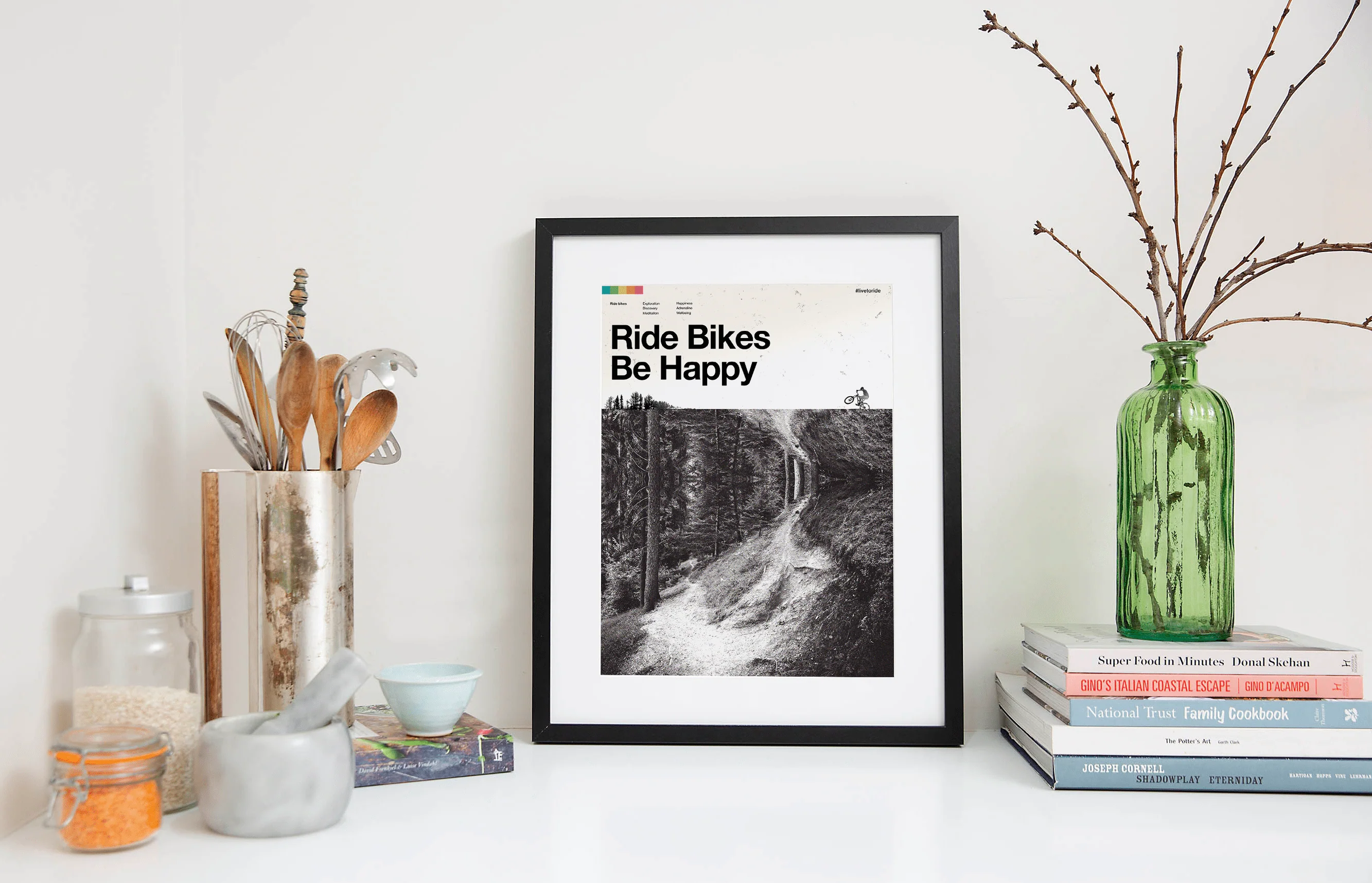 Ride Bikes Be Happy Art Print - Image 8