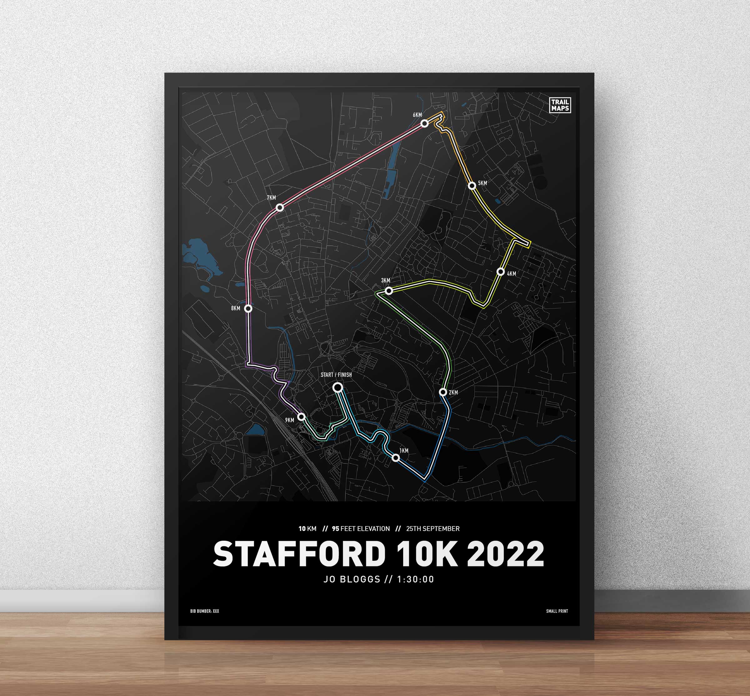 Stafford 10k 2022 Personalised Art Print - Image 3